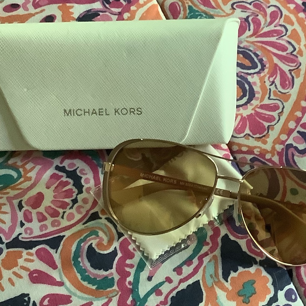 Michael Kors Gold-Toned Aviator Sunglasses